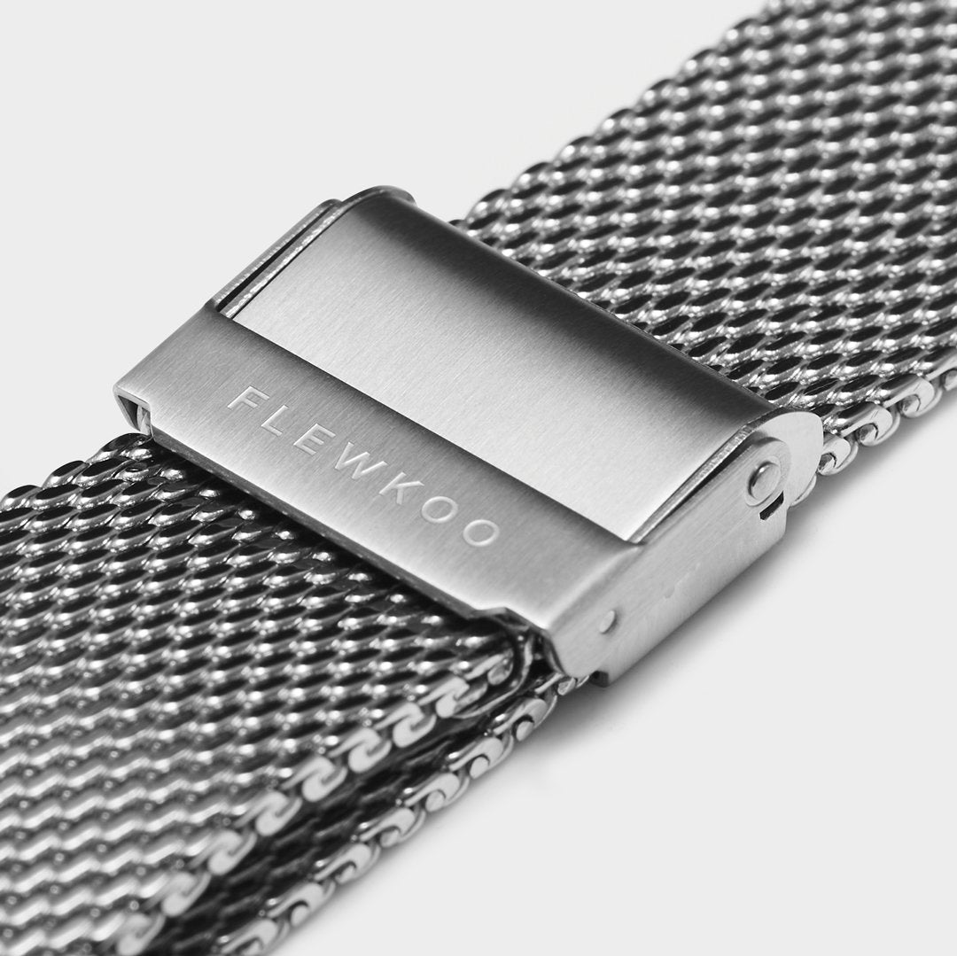 20mm - Silver Stainless Steel Mesh Strap